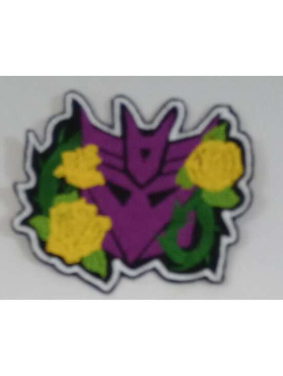 Other - Transformers DECEPTICON with Flowers Patch Green Yellow PURPLE 3.5" x 3"